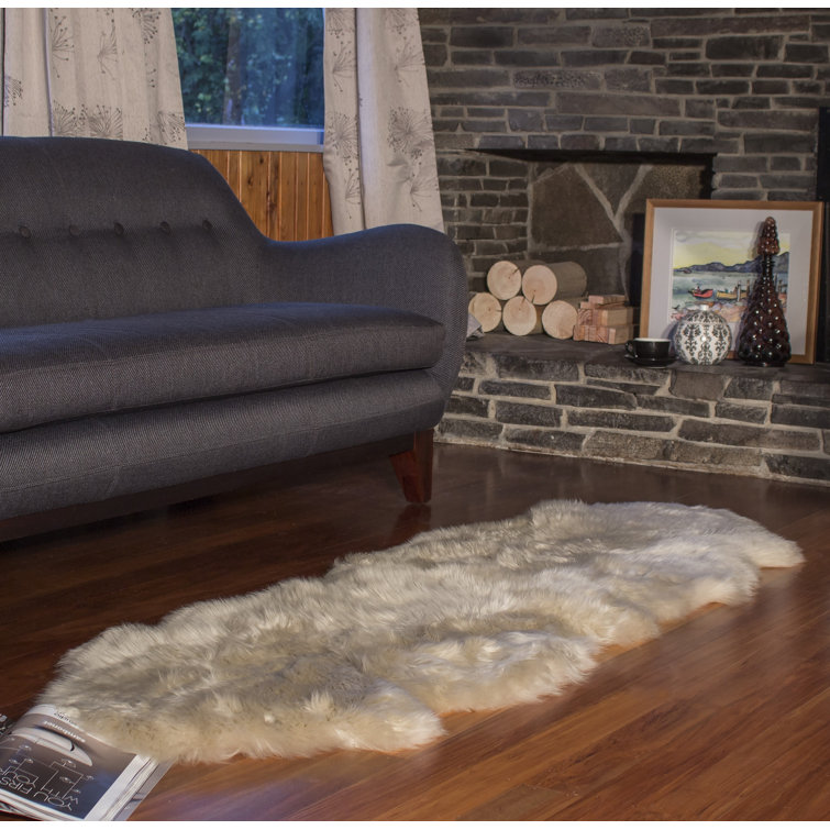 Bowron Sheepskin HandWoven Stone Area Rug Wayfair.co.uk